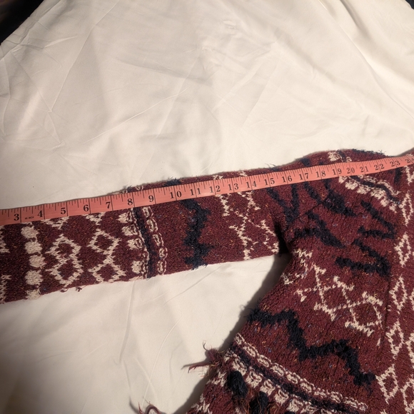 Anthropologie Moth Veras Cardigan Small Wine Red And Midnight Blue - Picture 4 of 15